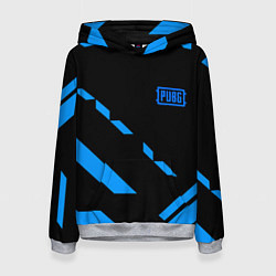 Толстовка-худи женская PUBG blue geometry, цвет: 3D-меланж