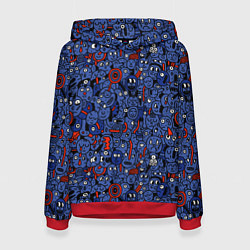 Толстовка-худи женская Человечки панки, цвет: 3D-красный