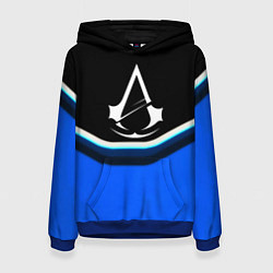 Толстовка-худи женская Assassins Creed logo abstergo, цвет: 3D-синий