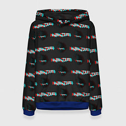 Толстовка-худи женская Ninja team fortnite bloger, цвет: 3D-синий