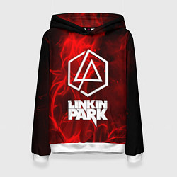 Толстовка-худи женская Linkin park fire flower, цвет: 3D-белый