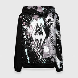 Толстовка-худи женская The elder scrolls краски древности, цвет: 3D-черный