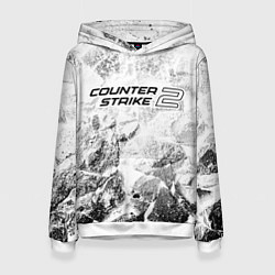 Толстовка-худи женская Counter-Strike 2 white graphite, цвет: 3D-белый