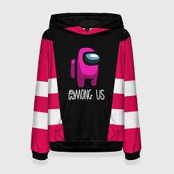 Толстовка-худи женская Among us geometry pink, цвет: 3D-черный