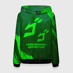 Толстовка-худи женская JoJo Bizarre Adventure - green gradient, цвет: 3D-черный