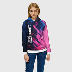 Толстовка-худи женская The First Descendant - Texture, цвет: 3D-белый — фото 2