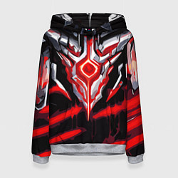 Толстовка-худи женская Абстрактная красная руна, цвет: 3D-меланж