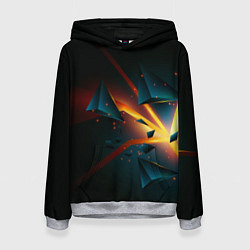 Толстовка-худи женская Разлом плиты - абстрактная расщелина, цвет: 3D-меланж