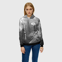 Толстовка-худи женская Land Rover - grey gradient вертикально, цвет: 3D-черный — фото 2