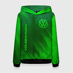 Толстовка-худи женская Volkswagen - green gradient вертикально, цвет: 3D-черный