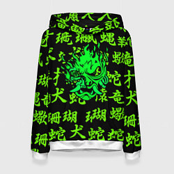 Толстовка-худи женская Cyberpunk 2077 game japan, цвет: 3D-белый