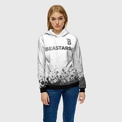 Толстовка-худи женская Beastars - white gradient посередине, цвет: 3D-черный — фото 2