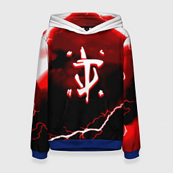 Толстовка-худи женская Doom storm logo, цвет: 3D-синий