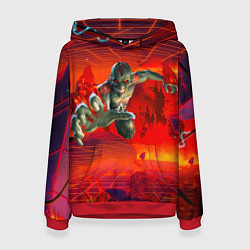 Толстовка-худи женская Iron Maiden rock colored, цвет: 3D-красный