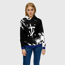 Толстовка-худи женская Doom палач лого, цвет: 3D-синий — фото 2