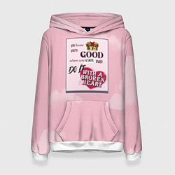 Толстовка-худи женская Taylor Swift broken heart, цвет: 3D-белый