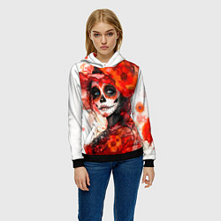 Толстовка-худи женская Катрина Санта Муэрте, цвет: 3D-черный — фото 2