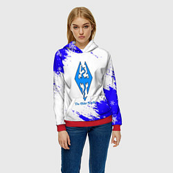 Толстовка-худи женская Скайрим зима, цвет: 3D-красный — фото 2
