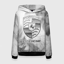 Толстовка-худи женская Porsche - white gradient, цвет: 3D-черный