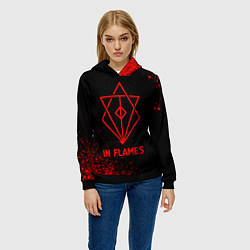 Толстовка-худи женская In Flames - red gradient, цвет: 3D-черный — фото 2