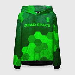 Толстовка-худи женская Dead Space - green gradient посередине, цвет: 3D-черный