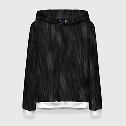 Толстовка-худи женская Мех чёрной кошки, цвет: 3D-белый