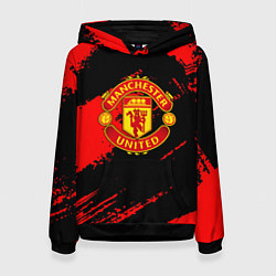 Толстовка-худи женская Манчестер Юнайтед фк, цвет: 3D-черный