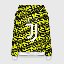 Толстовка-худи женская Juventus pattern fc, цвет: 3D-белый