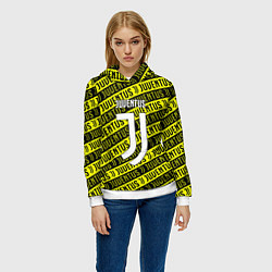 Толстовка-худи женская Juventus pattern fc, цвет: 3D-белый — фото 2