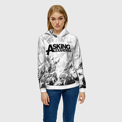 Толстовка-худи женская Asking Alexandria white graphite, цвет: 3D-белый — фото 2