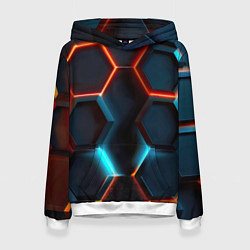 Женская толстовка Неоновые темно синие соты