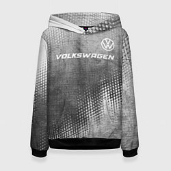 Толстовка-худи женская Volkswagen - grey gradient посередине, цвет: 3D-черный