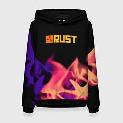 Толстовка-худи женская RUST neon fire, цвет: 3D-черный