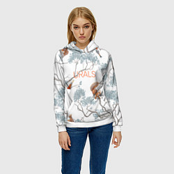 Толстовка-худи женская Уральский паттерн, цвет: 3D-белый — фото 2