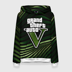 Толстовка-худи женская Grand Theft Auto V - logo, цвет: 3D-белый