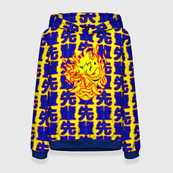 Толстовка-худи женская Samurai logo patten japan, цвет: 3D-синий