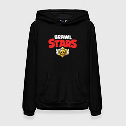 Толстовка-худи женская Brawl stars logo red, цвет: 3D-черный