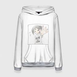Толстовка-худи женская 404 error anime tag, цвет: 3D-меланж