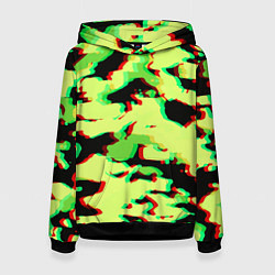 Женская толстовка Камуфляж зелёный глитч