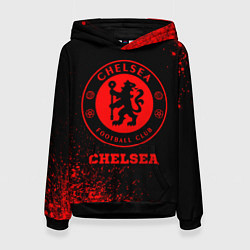 Толстовка-худи женская Chelsea - red gradient, цвет: 3D-черный