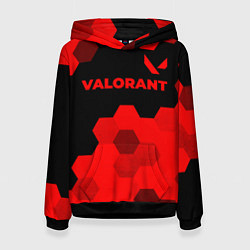 Толстовка-худи женская Valorant - red gradient посередине, цвет: 3D-черный