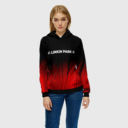 Толстовка-худи женская Linkin Park 2024 red plasma, цвет: 3D-черный — фото 2