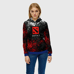 Толстовка-худи женская Dota 2 брызги красок, цвет: 3D-синий — фото 2