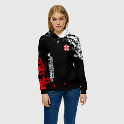 Толстовка-худи женская Resident evil - вирус, цвет: 3D-черный — фото 2