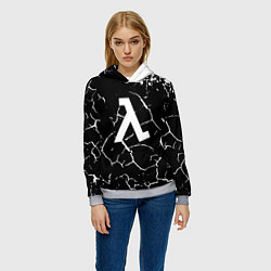 Толстовка-худи женская Half life pattern краски, цвет: 3D-меланж — фото 2