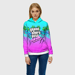 Толстовка-худи женская Vice city tropic collection, цвет: 3D-белый — фото 2