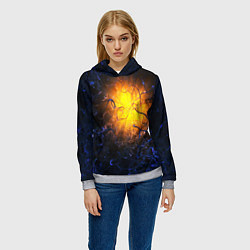 Толстовка-худи женская Абстракция зарождение звезды, цвет: 3D-меланж — фото 2