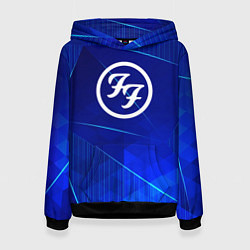 Толстовка-худи женская Foo Fighters blue poly, цвет: 3D-черный