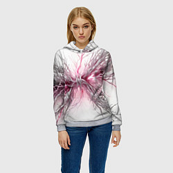 Толстовка-худи женская Электрическое сплетение, цвет: 3D-меланж — фото 2