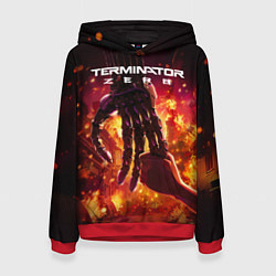 Толстовка-худи женская Терминатор зеро постер, цвет: 3D-красный
